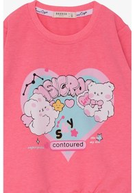 Resim Breeze Kız Çocuk Sweatshirt Kalp Baskılı 2-6 Yaş, Neon Pembe-neon Pembe 