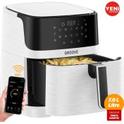 Resim Groove Max XXL 7L 1800W WiFi Smart Airfryer Air Fryer Yağsız Sıcak Hava Fritözü Beyaz 