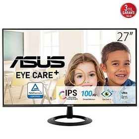 Resim ASUS VZ27EHF 27 IPS FREESYNC 1920x1080 1MS 100HZ HDMI VESA 3YIL EYECARE, FLICKER-FREE,CERCEVESIZ,DUSUK MAVI ISIK Monitör 