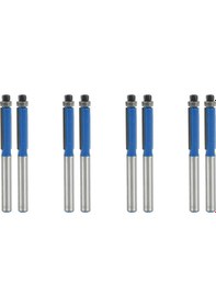 Resim Adet 2.6 Inç Uzun 2 Kenar Gömme Trim Yönlendirici Bit 1/4 Inç X 1/4 Inç Marangoz İçin 
