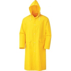 Resim Kapşonlu Cepli Lüx Yağmurluk Sarı Standart Beden 2xl 