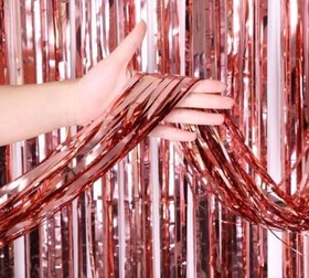 Resim Rose Gold Püsküllü Kapı Perdesi 