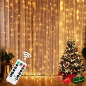 Resim Uzaktan Kumanda 8 Mod Bakır Tel Perde Işık Dizisi Düğünler, Ev, Yatak Odası Dekorasyonu için Uygun USB Perde Işıkları Noel Süsü Peri Işıkları Sevgililer Günü Hediyesi Cadılar Bayramı Dekorasyonu Doğum Günü Partisi Tatil Aydınlatma Dekorasyonu Cadılar Bayramı Süsleri, Noel Süsleri 