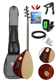 Resim Yonka B-341K Kısa Sap Ardıç Ağacı Gövde Profesyonel Saz Bağlama Seti 