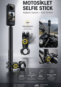 Resim Motobros Insta 360 Çubuk Selfie Stick (GÖRÜNMEZ) One X5 / X4 / X3/ X2 / One R / One X / One Uyumlu 