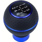 Resim Dashanshop Mavi Pu Deri 5 İleri Manuel Vites Topuzu Evrensel Vites Kolu Başlığı 