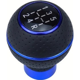 Resim Dashanshop Mavi Pu Deri 5 İleri Manuel Vites Topuzu Evrensel Vites Kolu Başlığı 