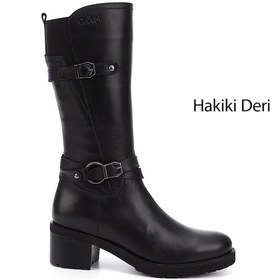 Resim Gönderi(R) Gönderir Kadın Siyah Fermuarlı Kalın Topuklu Hakiki Deri Çizme Gkzc13444560 Siyah 