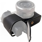 Resim Suofeng Sony A6400/a6300/a6100/a6000 İçin Siyah Sentetik Deri Kamera Çantası, Askı Eşleği İle Koruyucu Kılıf 