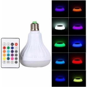 Resim Butik Bfs Kumandalı Rgb LED Işık Bluetooth Hoparlör Ses Lambası Renkli Ampul 