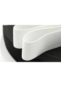 Resim Çamaşır Don Etek Bel Paça Bebe Lastiği Yassı Yumuşak Bel Lastik 15 Metre Beyaz-6 Cm 