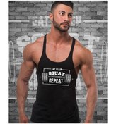 Resim Ghedto Squat Repeat Fitness Gym Tank Top Sporcu Atleti [siyah] 