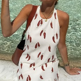 Resim Yeni Gelen Kadınlar İçin Bahar ve Yazlık Casual Halter Yaka Elbise 