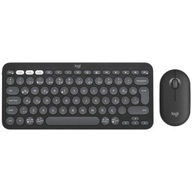 Resim Pebble 2 Set Çoklu Cihaz Özellikli Sessiz Kablosuz Türkçe Q Klavye Ve Mouse Seti - Siyah 