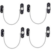 Resim 4'lü Çocuk Güvenlik Pencere Kısıtlama Kilidi Paketi - Ev İçin Ayarlanabilir Güvenlik Kilitleri Siyah 