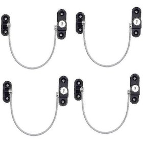 Resim 4'lü Çocuk Güvenlik Pencere Kısıtlama Kilidi Paketi - Ev İçin Ayarlanabilir Güvenlik Kilitleri Siyah 