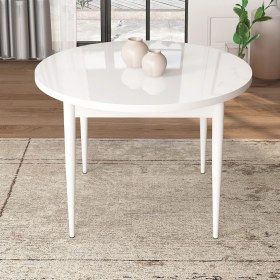 Resim Canisa Concept Tor Serisi, Yuvarlak Mutfak Masa Takımı, Barok Ahşap Desen Masa ve 4 Sandalye 