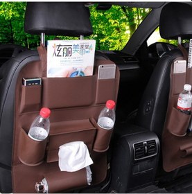 Resim Xiyyadms Çocuk Güvenliği İçin Çizilmeye Dayanıklı Deri Araç Koltuğu Depolama Çantası - Çok Cepli Ve Katlanabilir Tasarım 