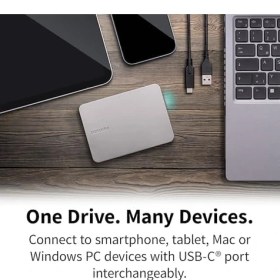 Resim Ecovibe Canvio 2.5" 1tb USB 3.2 Gen-1 + Type-C + Type-A (HDTX210ESCAA) Taşınabilir Harici Sabit Disk 