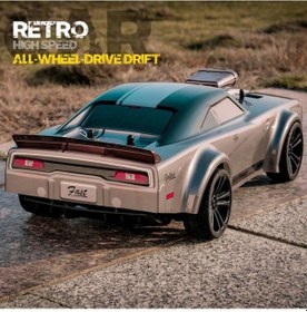 Resim 1:14 Elektrikli 50 Km Hız 4wd 2.4ghz Rc Uzaktan Kumandalı Drift Drag Araba Yedek Lastikli Led Işıklı Gri 