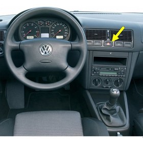 Resim Vw Golf 4 Mk4 1998-2004 Dörtlü Flaşör Düğmesi Kırmızı Üçgen Ikaz Tuşu 1J0953235J 