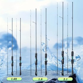 Resim UL Aksiyon Döner Çubuklar 1.68m/1.8m/2.1m - Hafif Karbon Fiber ile Katı Karbon Uçları, Ergonomik Üçgen Sap, Tuzlu ve Tatlı Su Balıkçılığı için Ultra Hafif Tasarım, Karışık Renk, Balıkçılık Ekipmanları, Şık Görünüm, Dayanıklı Yapı 
