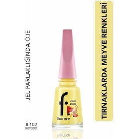 Resim Flormar Juicy Fruits Jelly Look Yüksek Pigmentli & Parlak Bitişli Jel Görünümlü Oje Jl102 Sweet Lemon 