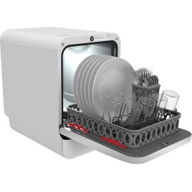 Resim Bob Tezgahüstü Su Bağlantısı Gerektirmeyen Mini Bulaşık Makinesi, Siyah - Parlak Gümüş 