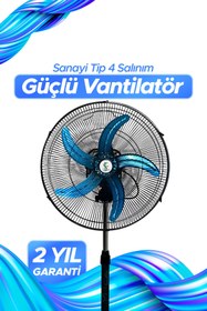 Resim ALMEX Vantilatör 5 PERVANELİ SANAYİİ TİPİ 18" SAĞ SOL Salınım 3 FARKLI KULLANIM - 75w 