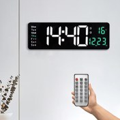 Resim Dijital Duvar Saati, Büyük 6-İnç Ekran, Çift Alarm, Tarih, 12/24 Saat Formatında Saat, Sıcaklık, 10 Seviyeli Parlaklık Ayarı, Hafıza ve Geri Sayım Zamanlayıcı Fonksiyonu, USB Güçlü, Plastik Dikdörtgen Saat 2M Kablo ile 