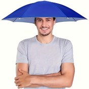Resim 1 adet Şemsiye Şapka, 76.2 cm Balıkçılık Şemsiye Şapkası Eller Serbest Anti-UV Şemsiye Şapka Ayarlanabilir Başlık Balıkçılık Golf Kamp Plaj Bahçe Güneşlik Dış Mekan için 