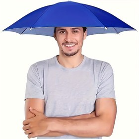 Resim 1 adet Şemsiye Şapka, 76.2 cm Balıkçılık Şemsiye Şapkası Eller Serbest Anti-UV Şemsiye Şapka Ayarlanabilir Başlık Balıkçılık Golf Kamp Plaj Bahçe Güneşlik Dış Mekan için 