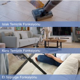 Resim Fakir WD 9 Pure Clean 3 IN 1 Islak Kuru Dikey Şarjlı Süpürge 