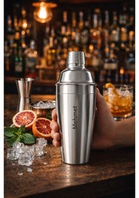 Resim Kişiye İsme Özel Shaker Kokteyl Hazırlama Kabı Kokteyl Karıştırıcı 304 Kalite Çelik 500 Ml 