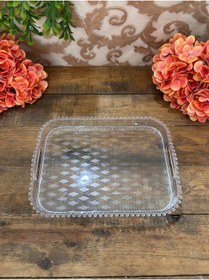 Resim Mika Dikdörtgen Kenarları Boncuklu Tepsi 