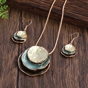 Resim Vintage Boho Takı Seti, Çinko Alaşım Emaye Çok Katmanlı Yuvarlak Kolye ve Küpeler, Şık Moda Aksesuarı, Kadınlar İçin, Günlük Giyim ve Hediye Verme İçin Uygun, Tüm Mevsimler İçin Uygun, İlkbahar Festivali Hediyesi 