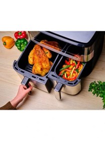Resim Tefal İkili Hazne Izgara Yemek , Kızarma Yüksek Kaliteli Easy Fry & Grill İki Sepetli Yağsız XXL Fritöz 