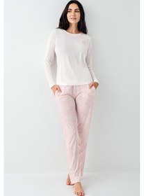 Resim Pierre Cardin Kadın Beyaz Pijama Takımı Pc9085-s-v2 Beyaz 