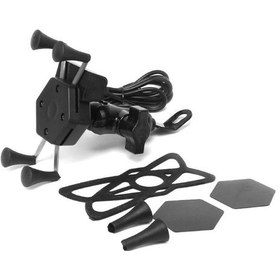 Resim Motosiklet Bisiklet USB Şarjlı Evrensel Metal Cep Telefonu Standı 