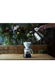Resim Aesco V60 02 Seramik Kahve Demleme Seti “beyaz” 