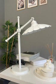 Resim Bamyum Risso Beyaz Masa Lambası Dekoratif Abajur Çocuk Odası Başucu Lambası Okuma Lambası 