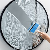 Resim 2'si 1 Arada Banyo Temizleme Fırçası - Çift Taraflı Cam Kazıyıcı & Ayna Sileceği, Çok Fonksiyonlu Fayans ve Duvar Temizleyici, Elektrik Gerektirmez 