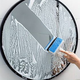 Resim 2'si 1 Arada Banyo Temizleme Fırçası - Çift Taraflı Cam Kazıyıcı & Ayna Sileceği, Çok Fonksiyonlu Fayans ve Duvar Temizleyici, Elektrik Gerektirmez 