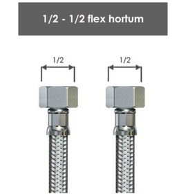 Resim Genel Markalar 1/2 1/2 Çelik Flex Bağlantı Hortum 70 Cm 