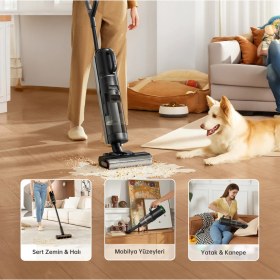 Resim Dreame H12 Dual Akıllı Islak Kuru Süpürge, Zemin Temizleyici Paspas Çoklu Yüzey için 4'ü 1 Arada Süpürge, Sıcak Hava Kurutma ile Tek Adımda Kendi Kendini Temizleme 