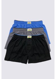 Resim Arma Yıldız Karışık Renkli Erkek Çocuk Havlu Bel Boxer 3'lü Paket %100 Pamuklu Çok Renkli 