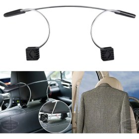 Resim ŞüsCarOto Aksesuar Oto Koltuk Arkası Elbise Askılığı Ceket Askısı Krom Metal Araç Içi Askılık Kaydırmaz Yüzeyli Kıyafet Askısı 