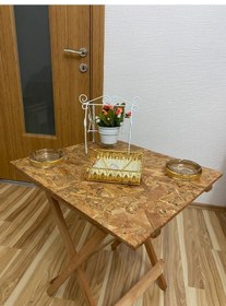 Resim Apak Ahşap Osb Yüzeyli Katlanır Masa 60 CM 50 CM Bambu 