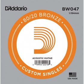 Resim D'addario BW047 80/20 Bronze Wound Akustik Gitar Teli (.47) 