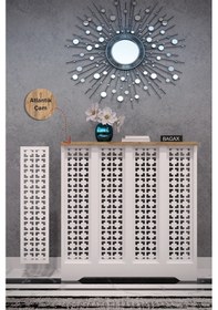 Resim Truva Model Beyaz Üstü Çam Renk 76CM Petek Kaplama Dresuar Beyaz 